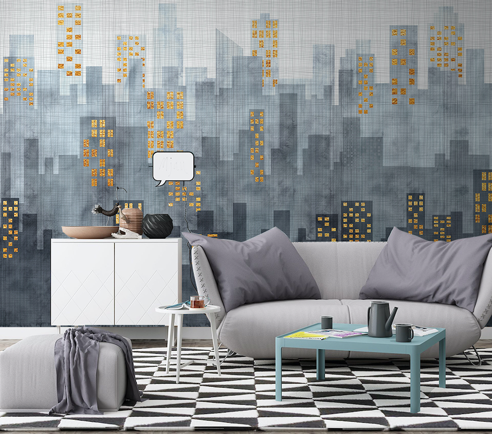 3D Grey Tall Building WG043 Wall Murals