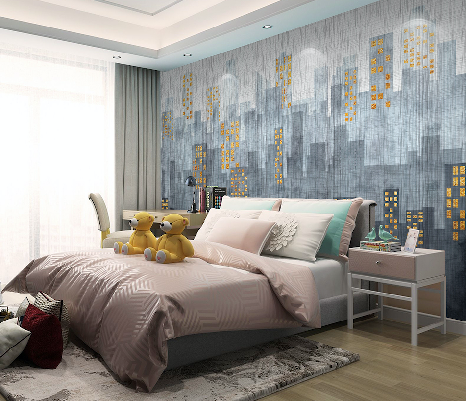 3D Grey Tall Building WG043 Wall Murals