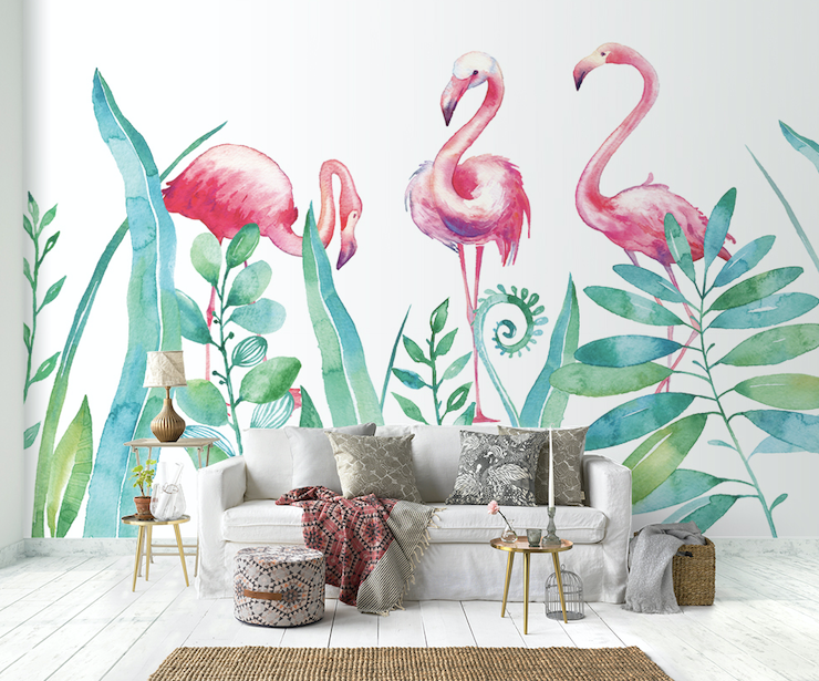 3D Pink Flamingo WG236 Wall Murals