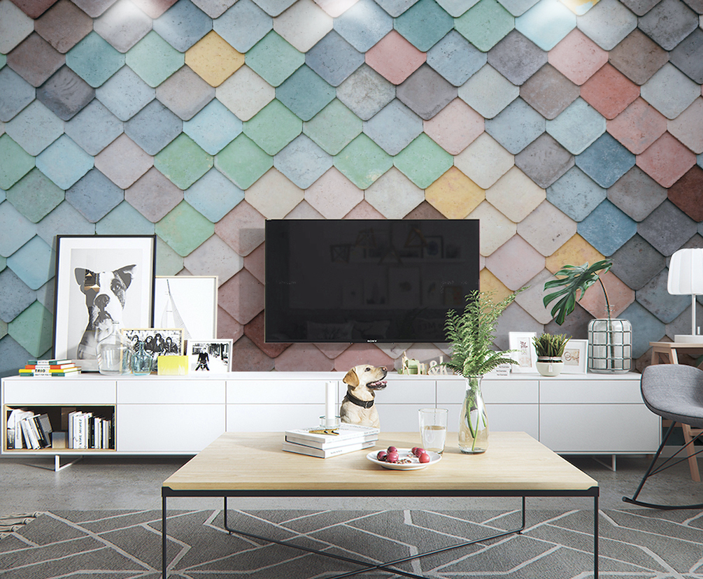 3D Color Geometry WG016 Wall Murals