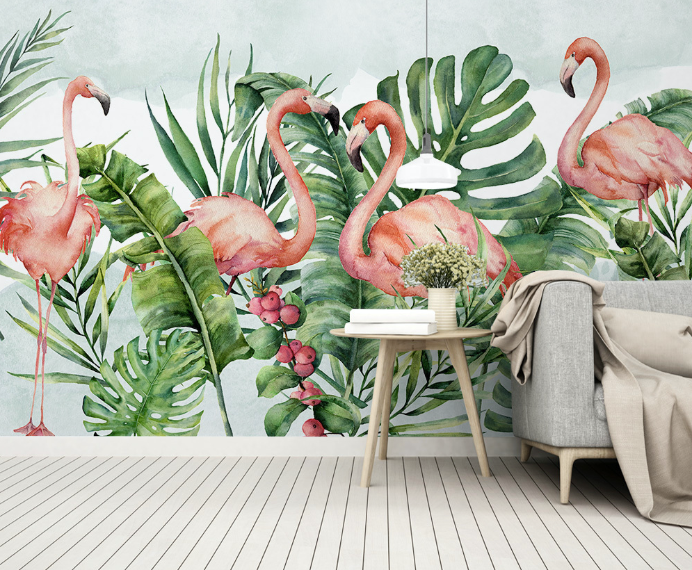 3D Pink Flamingo WG289 Wall Murals