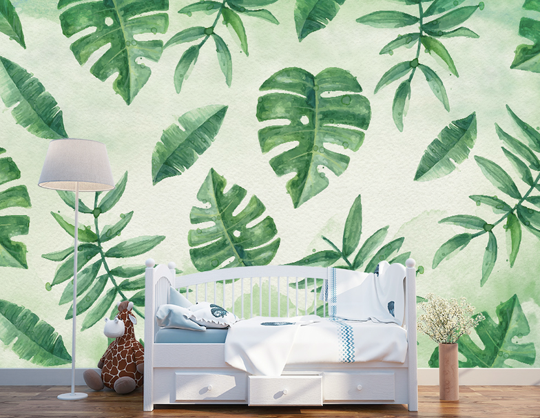 3D Green Leaf WG298 Wall Murals