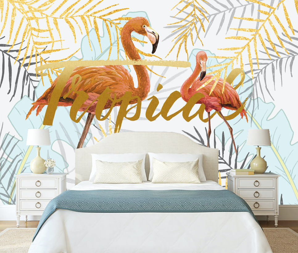 3D Pink Flamingo WG304 Wall Murals