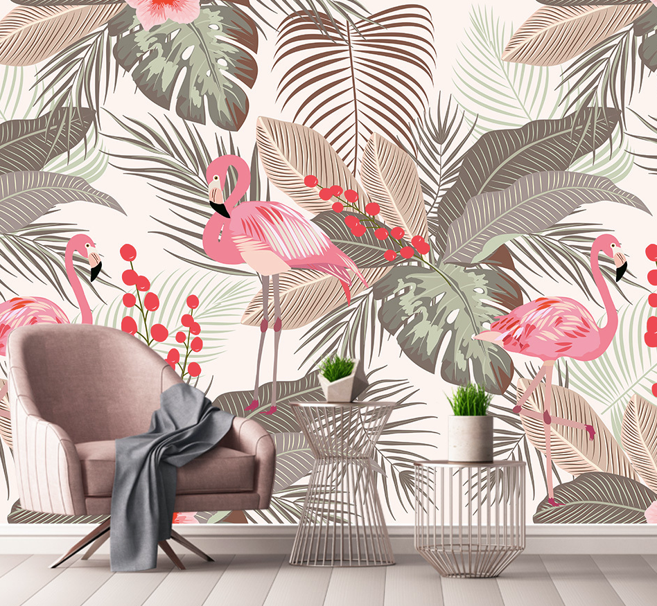 3D Pink Flamingo WG318 Wall Murals