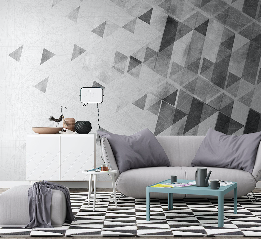 3D Grey Triangle WG052 Wall Murals