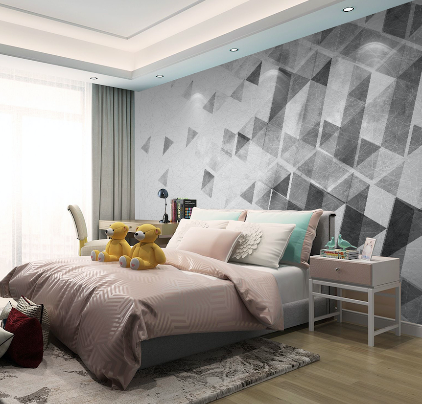 3D Grey Triangle WG052 Wall Murals