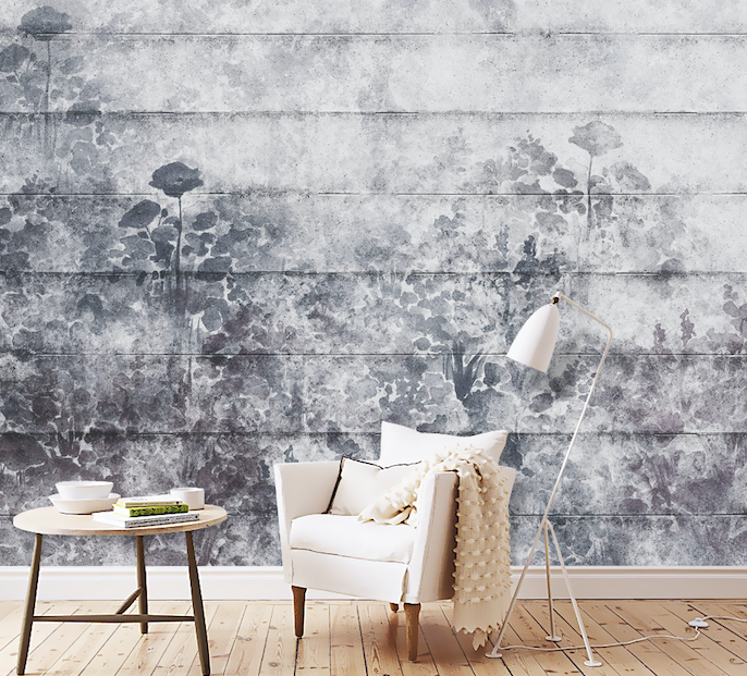 3D Grey Garden WG170 Wall Murals