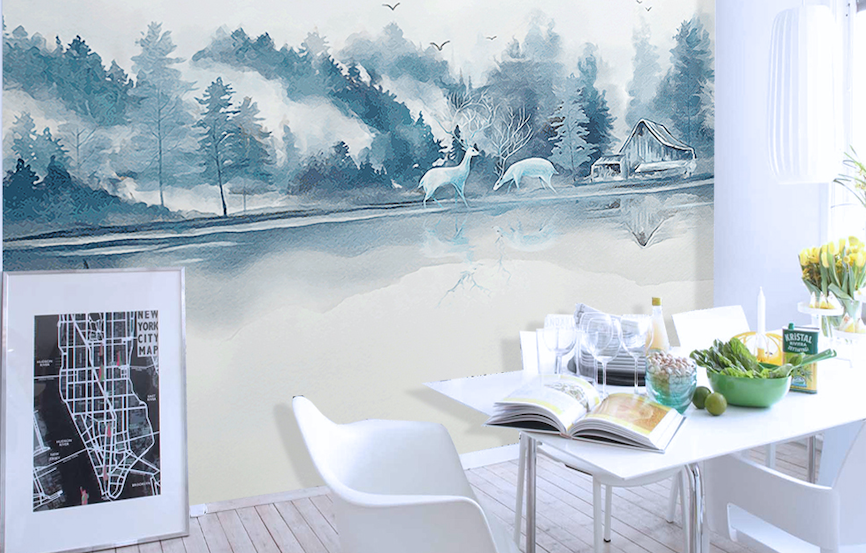 3D Deep Mountain River WG195 Wall Murals