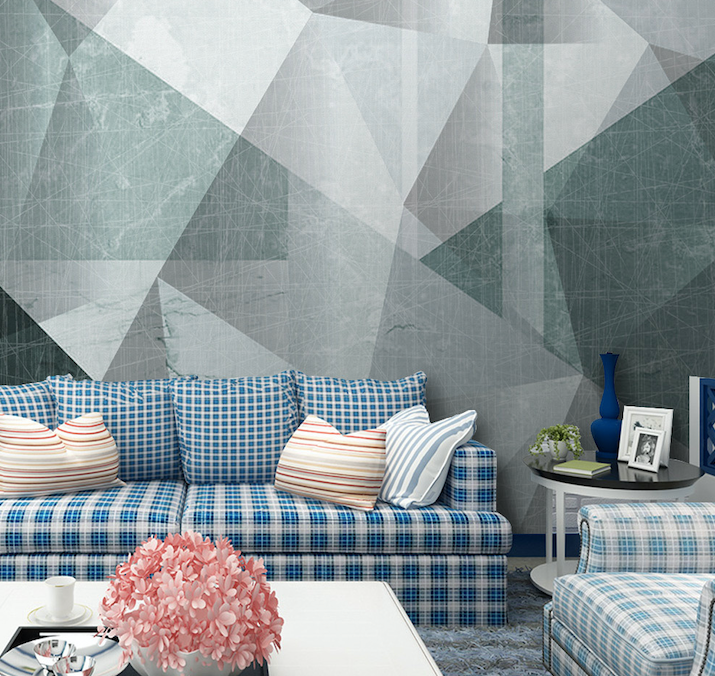 3D Grey Triangle WG003 Wall Murals