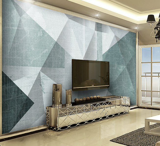 3D Grey Triangle WG003 Wall Murals