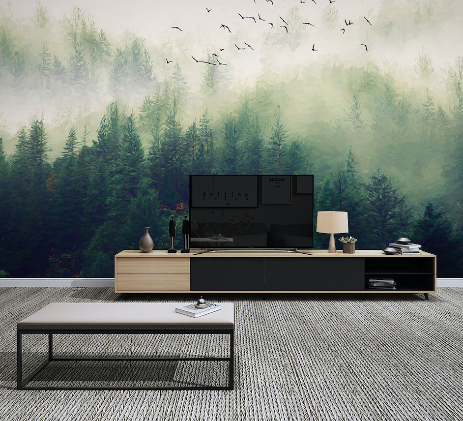 3D Foggy Forest WG076 Wall Murals