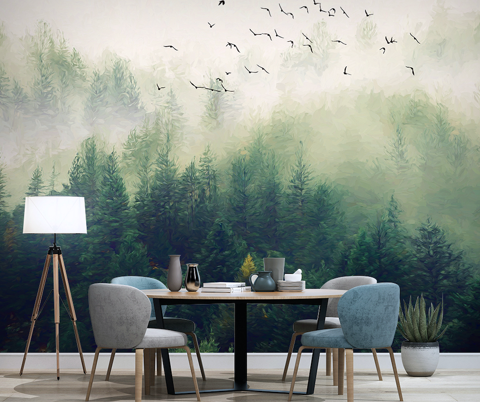 3D Foggy Forest WG076 Wall Murals