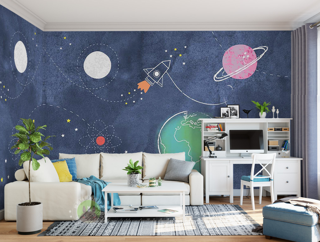 3D Space Rocket 2042 Wall Murals