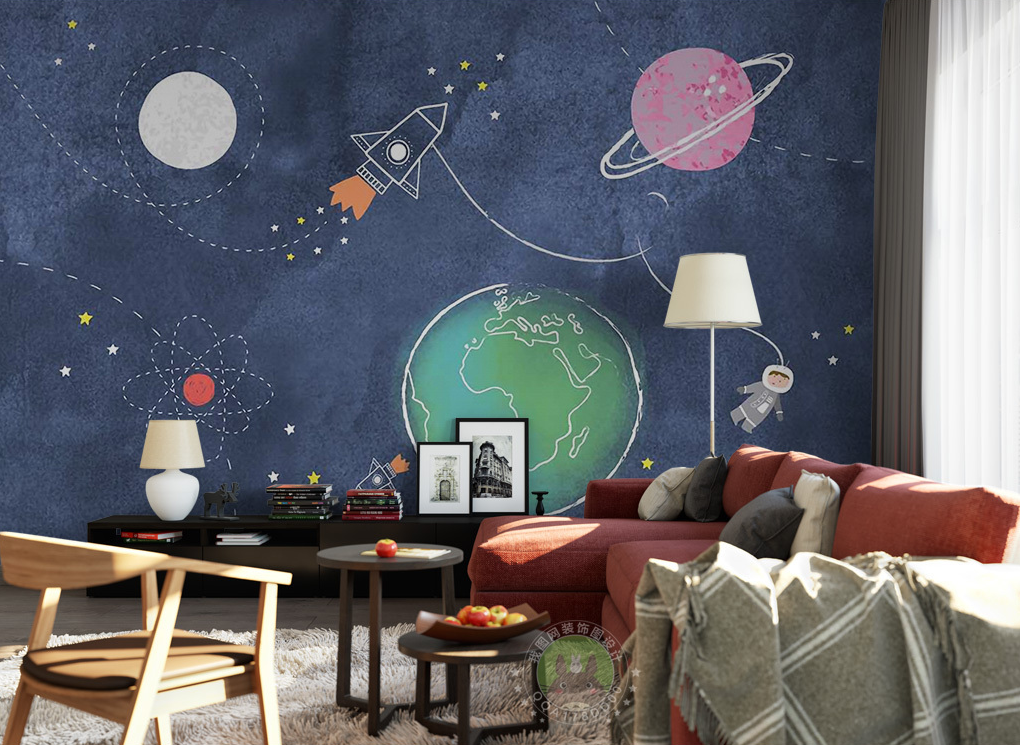 3D Space Rocket 2042 Wall Murals