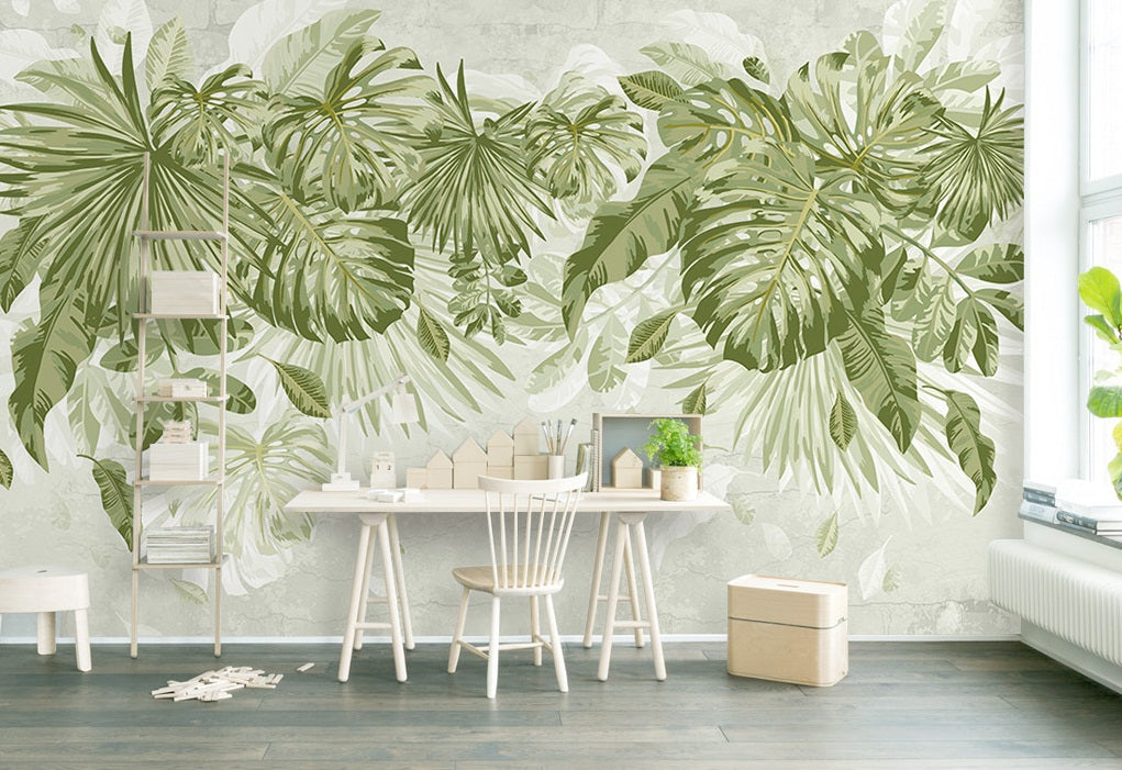 3D Lush Leaves WC400 Wall Murals