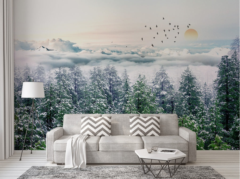 3D Cloud Forest WC514 Wall Murals