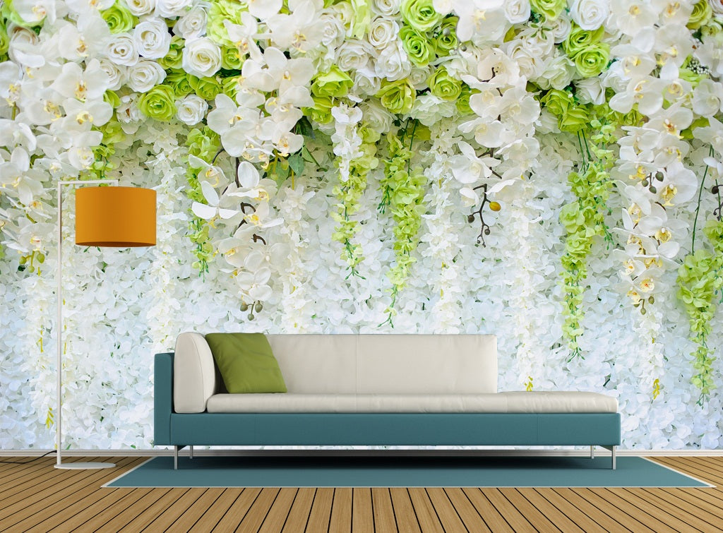 3D Flowers And Leaves 2099 Wall Murals