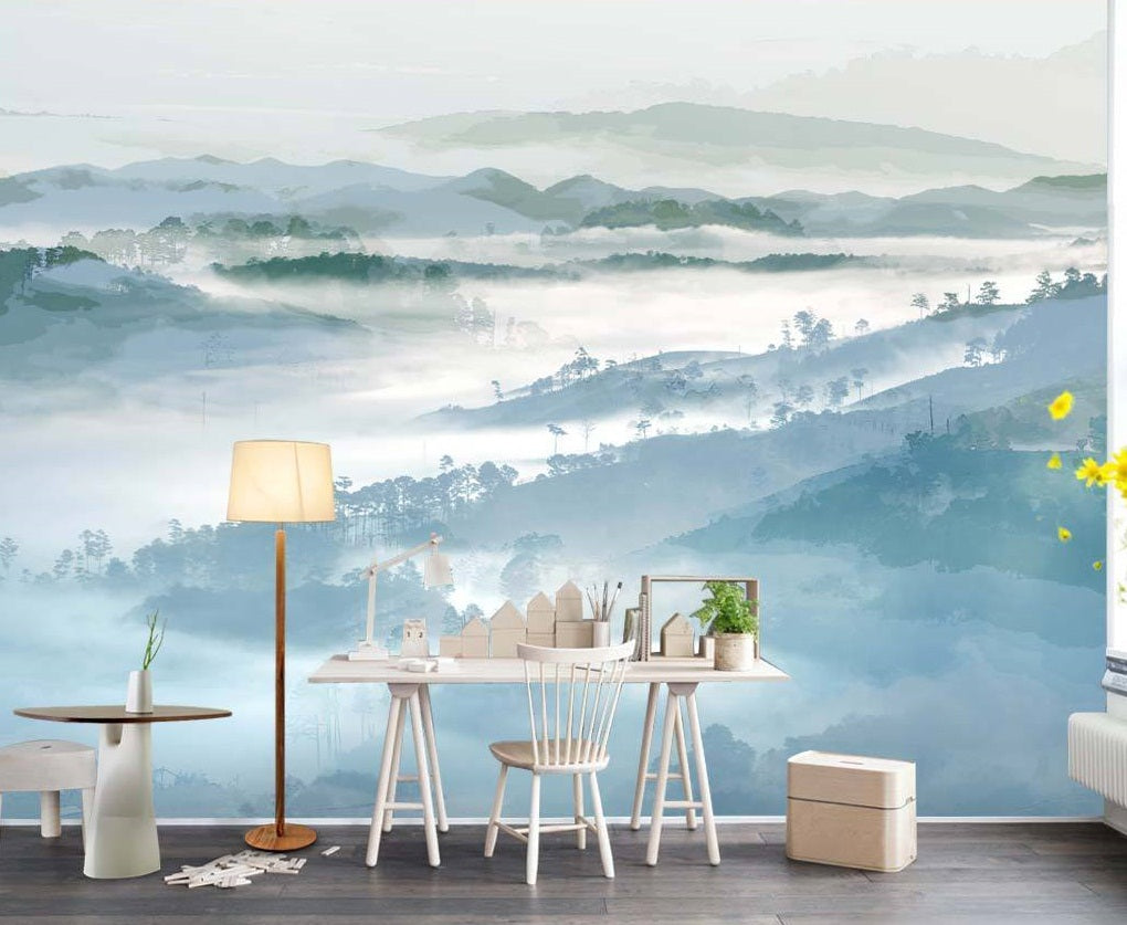 3D Natural Mountain WC552 Wall Murals