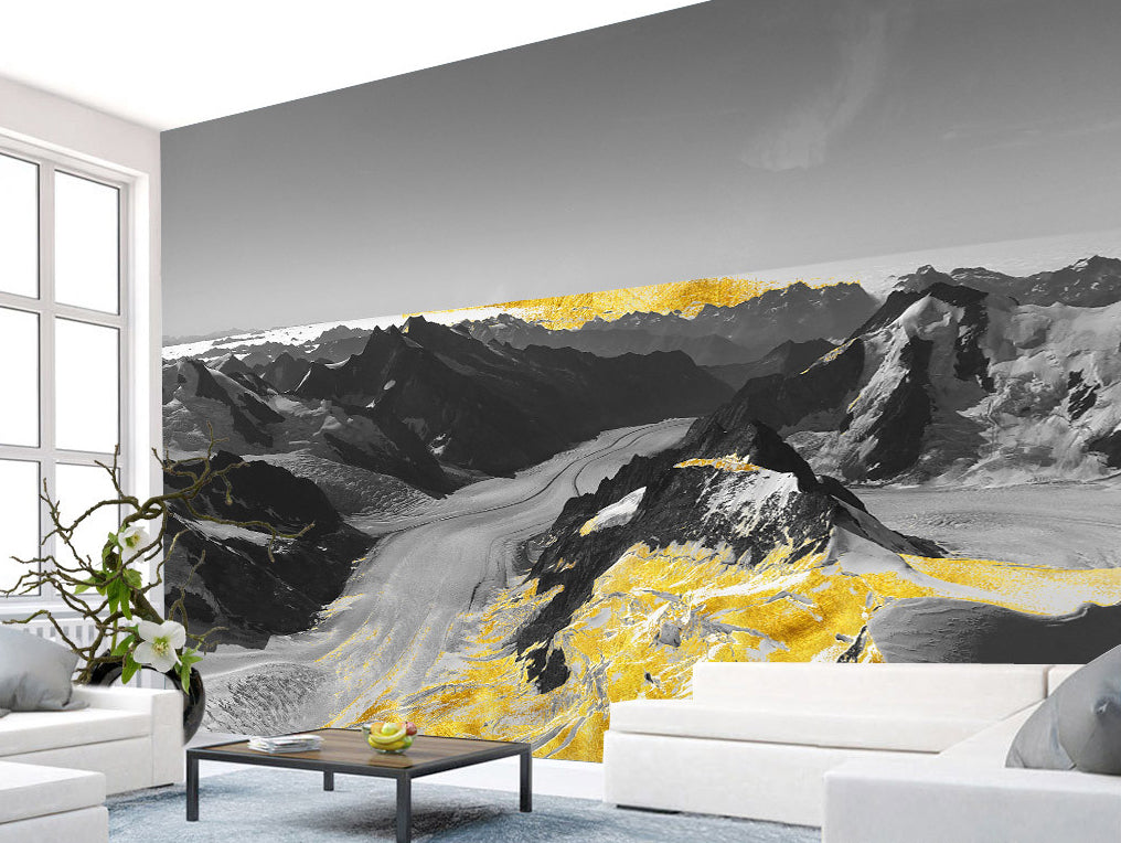 3D Black Valley WC518 Wall Murals