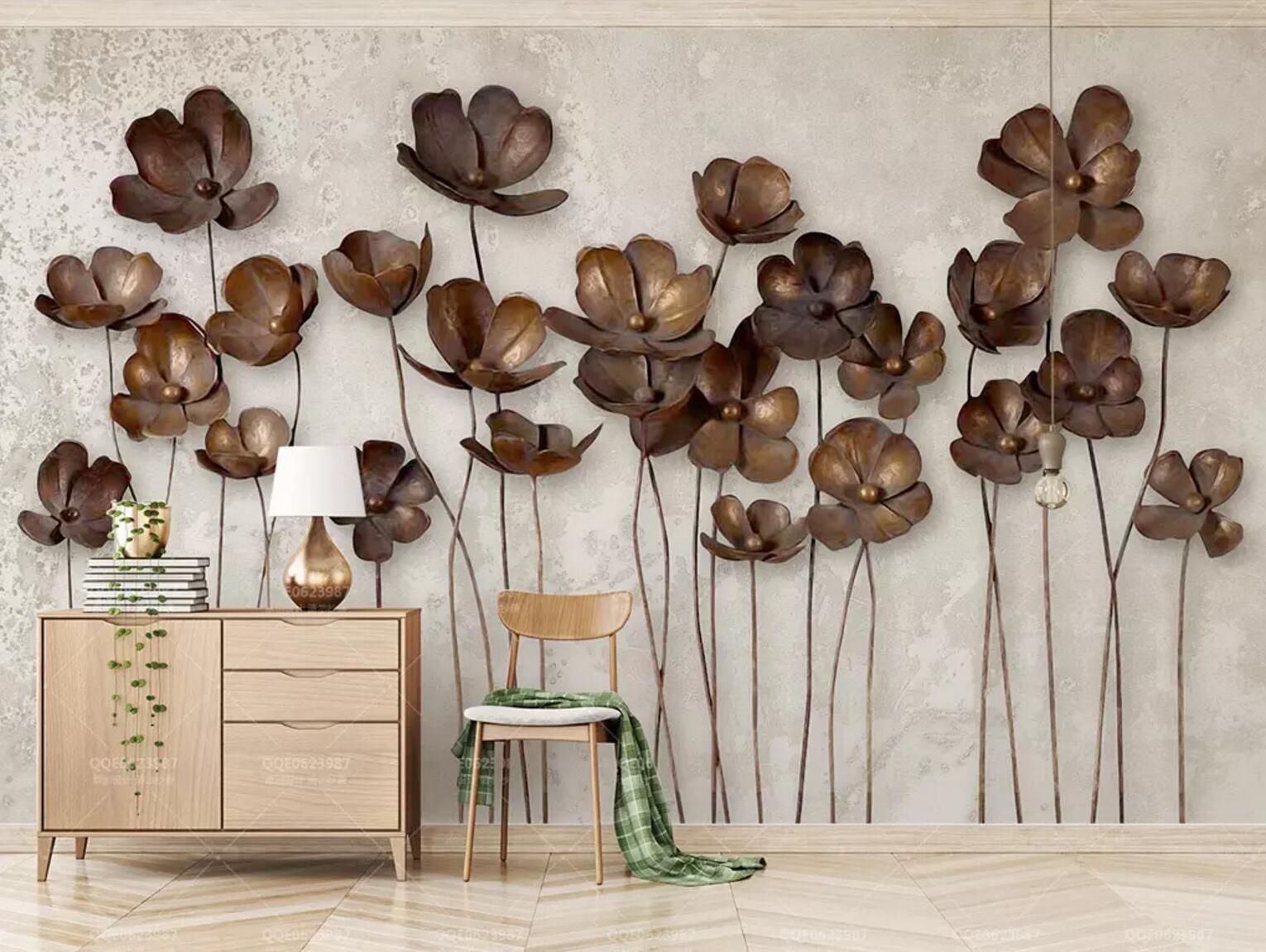 3D Iron Flower WC353 Wall Murals