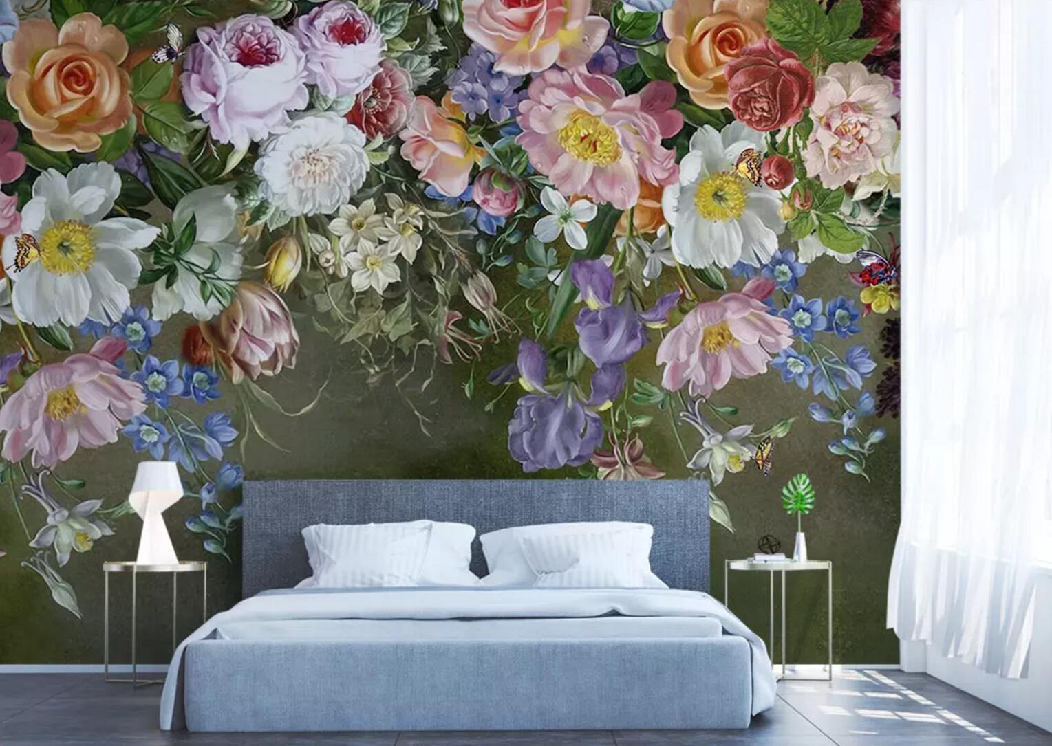 3D Chrysanthemum Peony WC579 Wall Murals