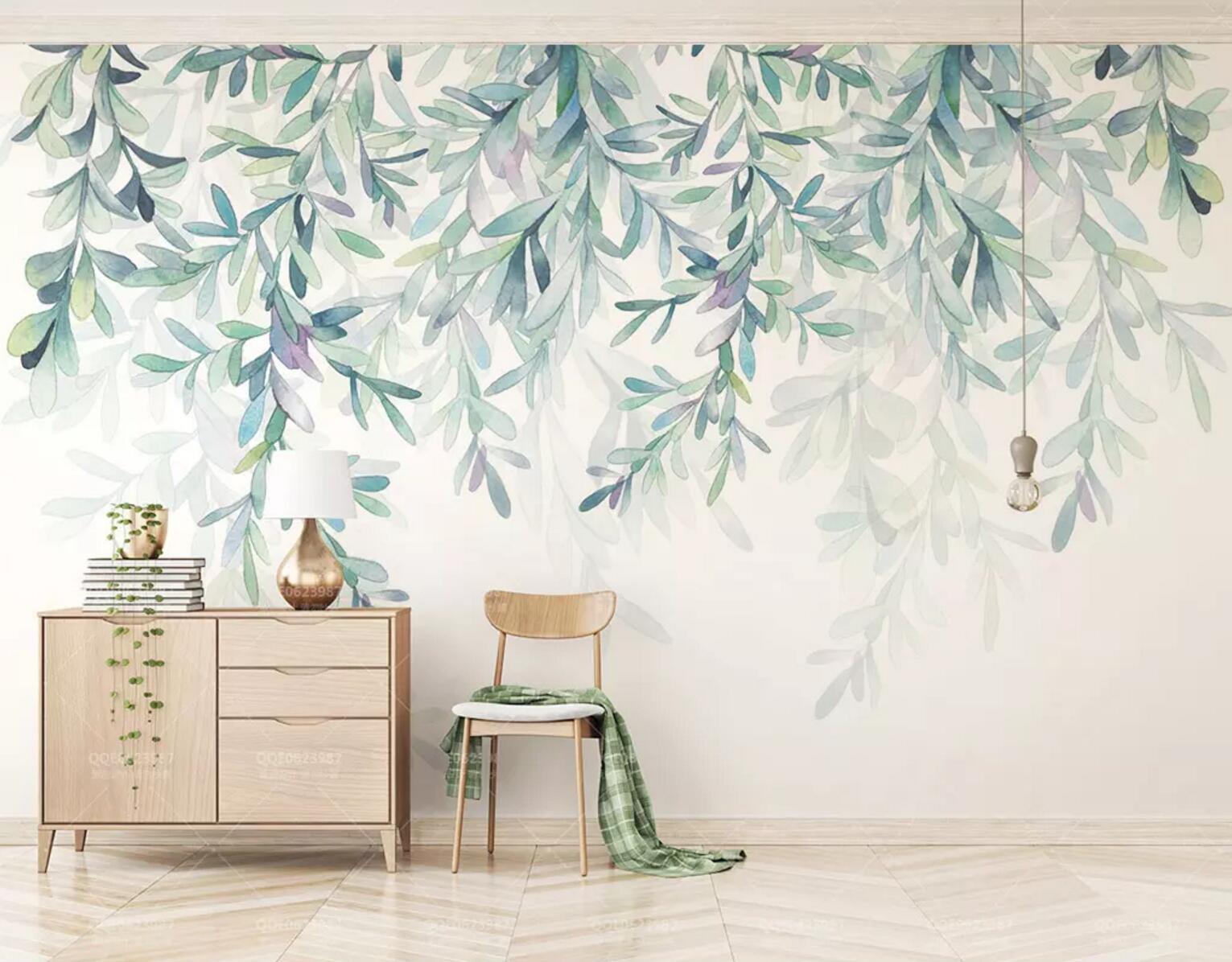 3D Green Willow WC412 Wall Murals