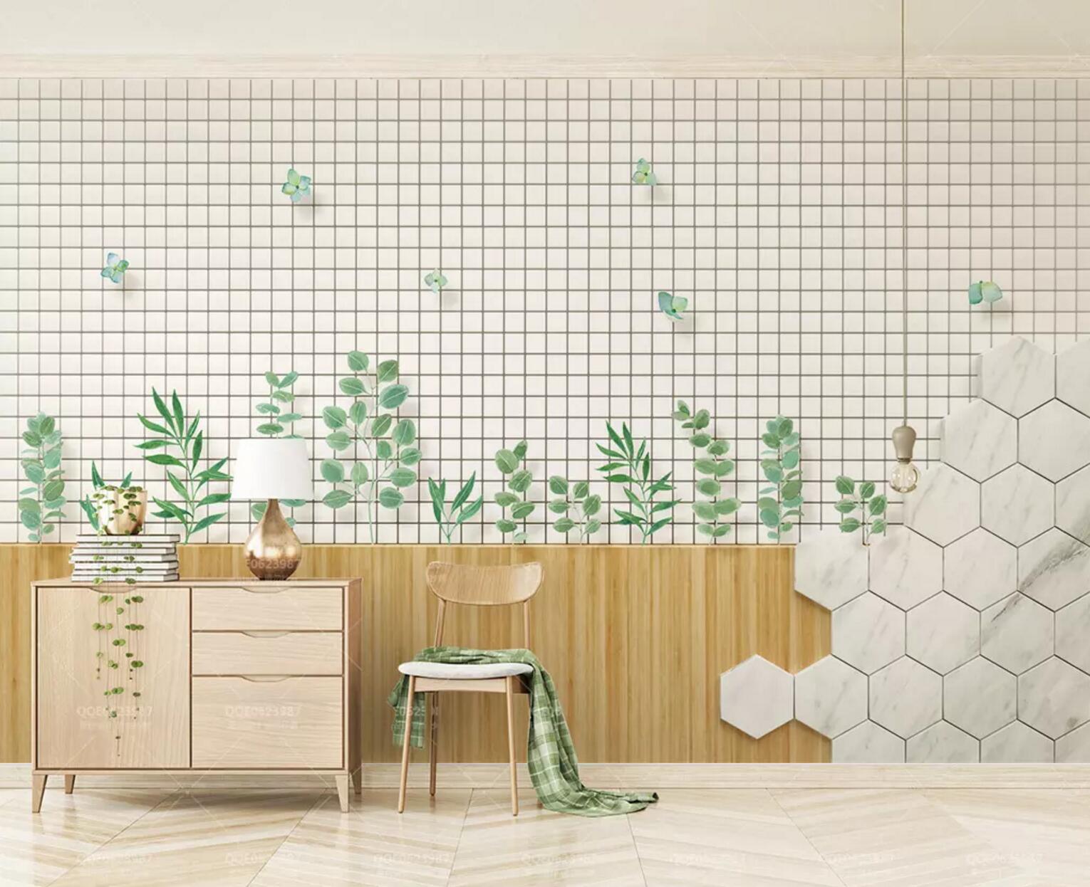 3D Grass Butterfly WC698 Wall Murals