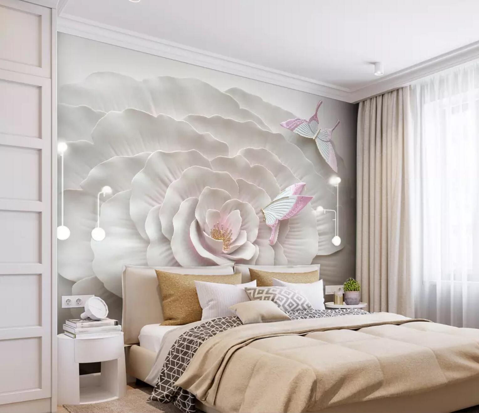 3D Butterfly Flower WC635 Wall Murals