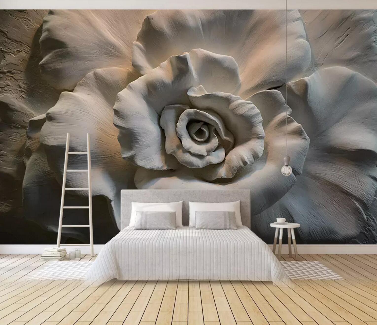 3D Carved Roses WC445 Wall Murals