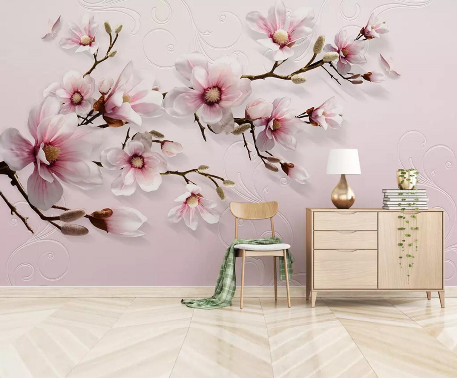 3D Red Plum WC611 Wall Murals