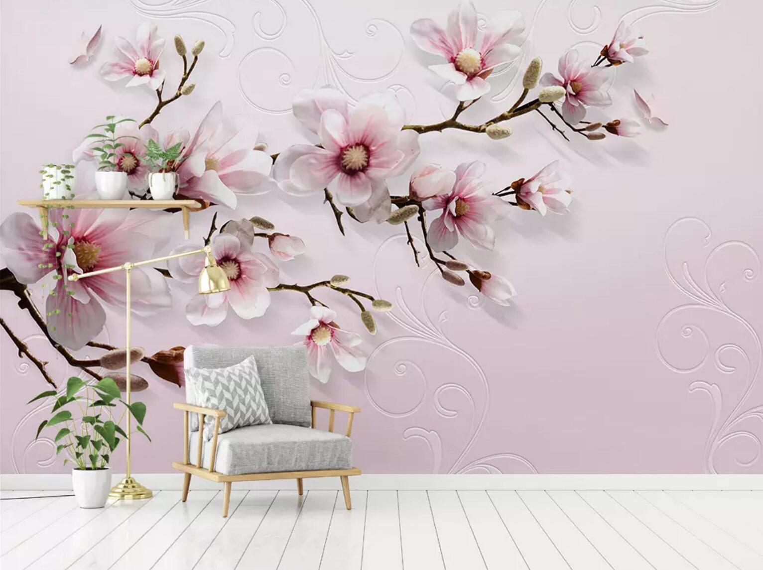 3D Red Plum WC611 Wall Murals