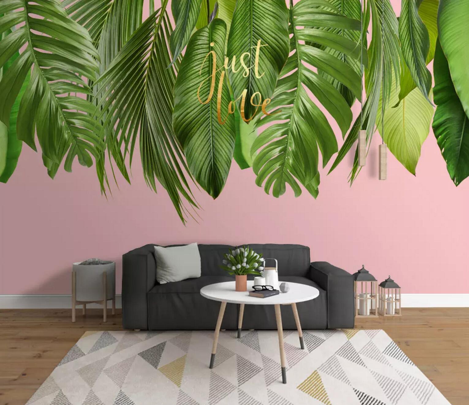 3D Vertical Leaves WC663 Wall Murals