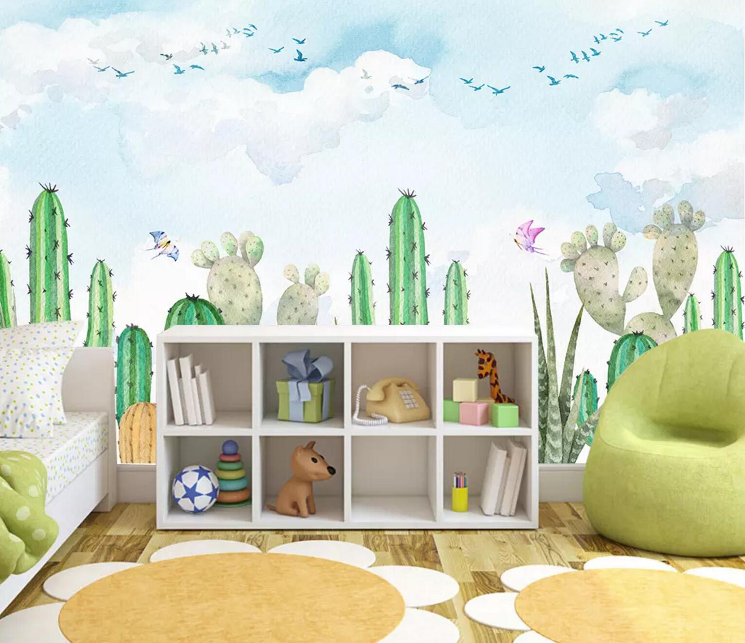 3D Cactus Bird WC764 Wall Murals