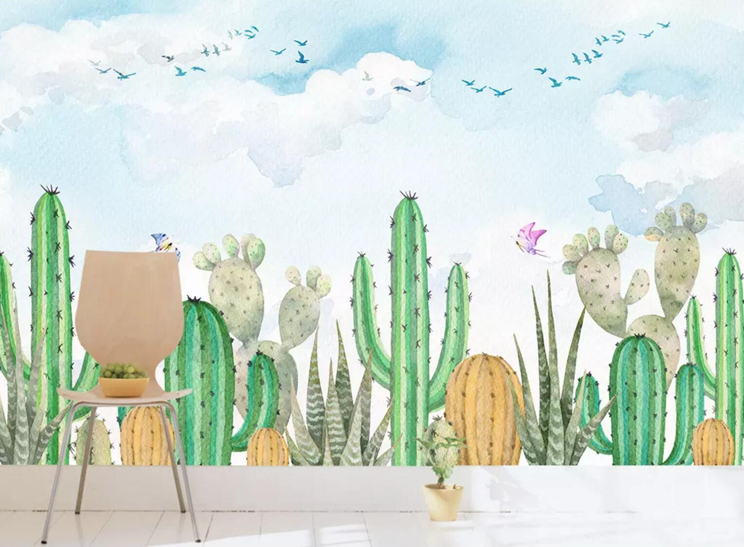 3D Cactus Bird WC764 Wall Murals