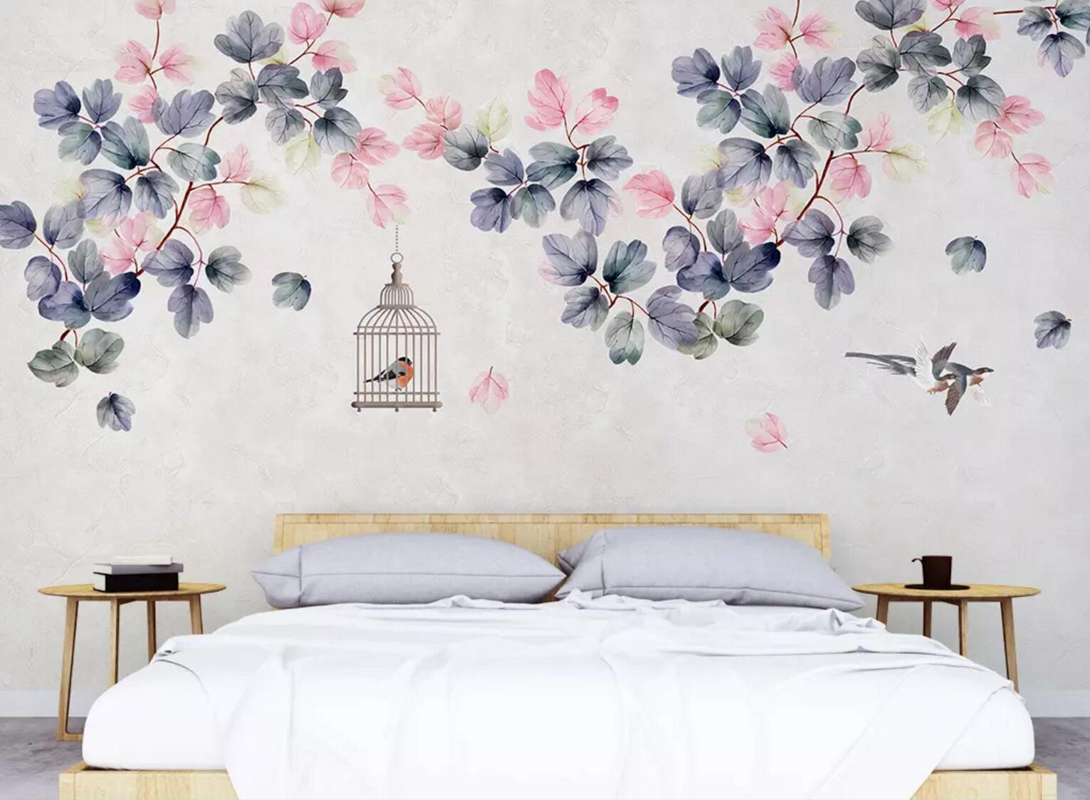 3D Birdcage Flower WC492 Wall Murals