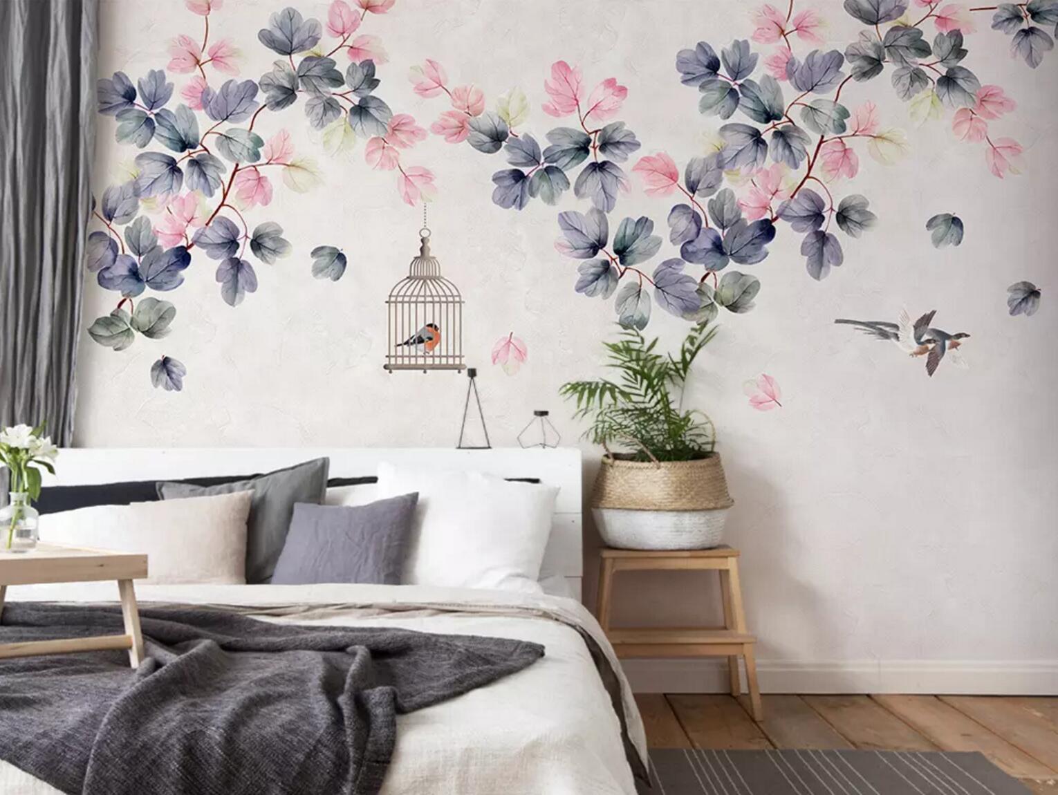 3D Birdcage Flower WC492 Wall Murals