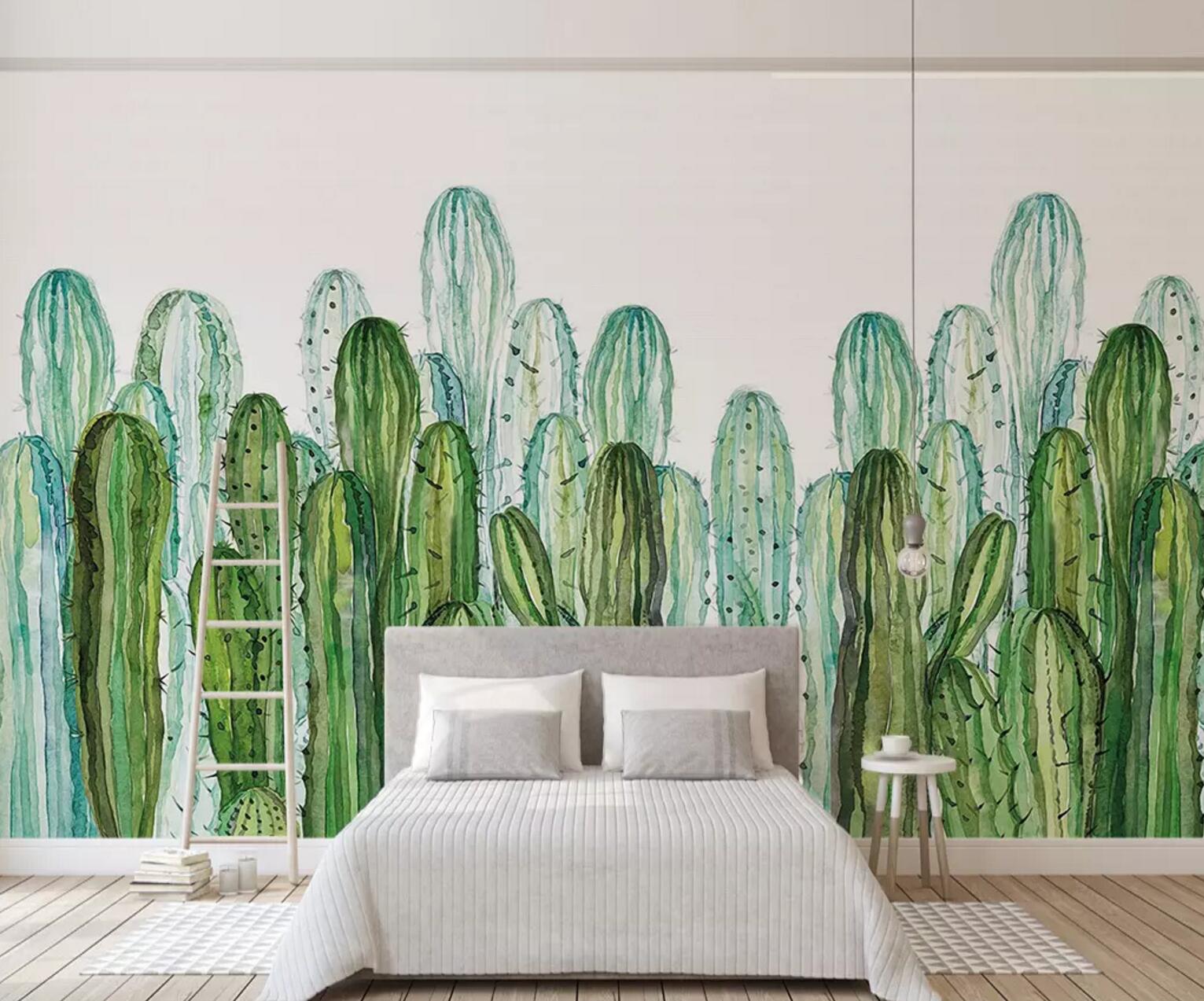 3D Painted Cactus WC595 Wall Murals