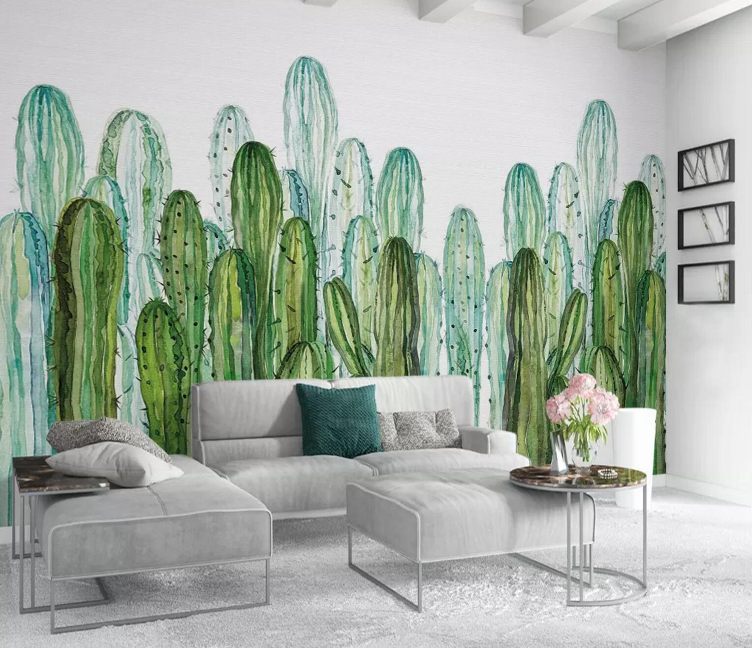 3D Painted Cactus WC595 Wall Murals