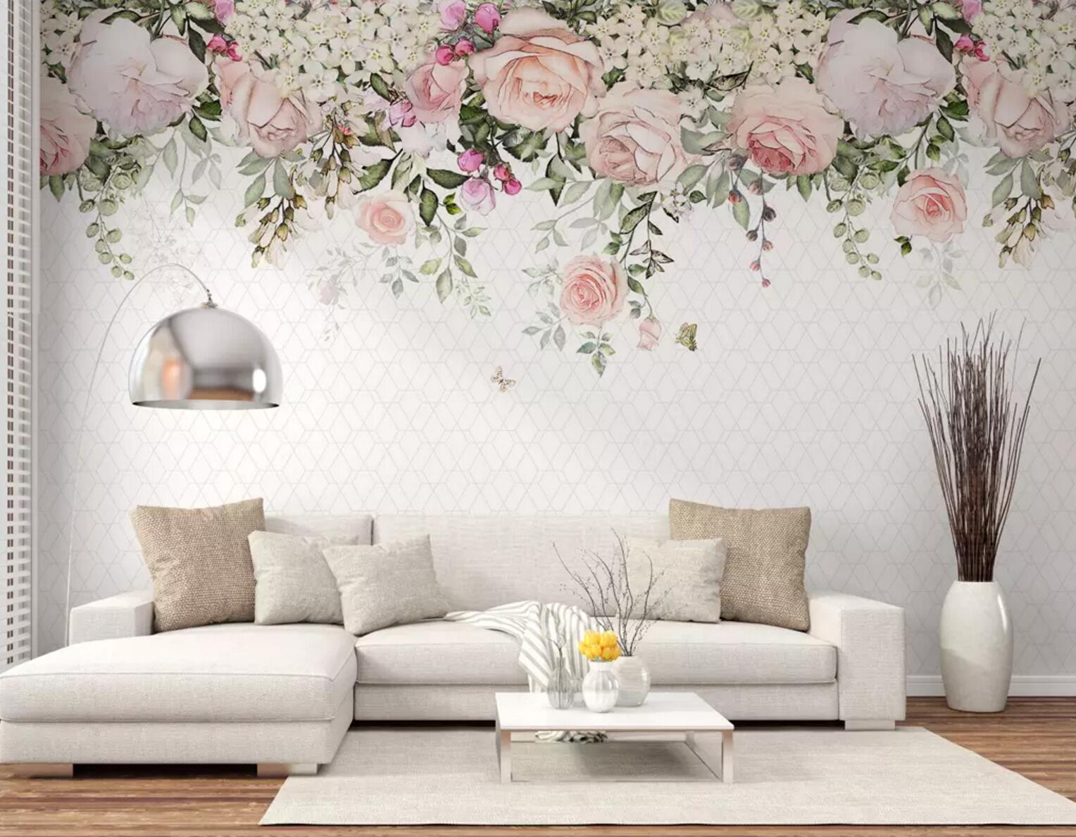 3D Pink Rose WC797 Wall Murals