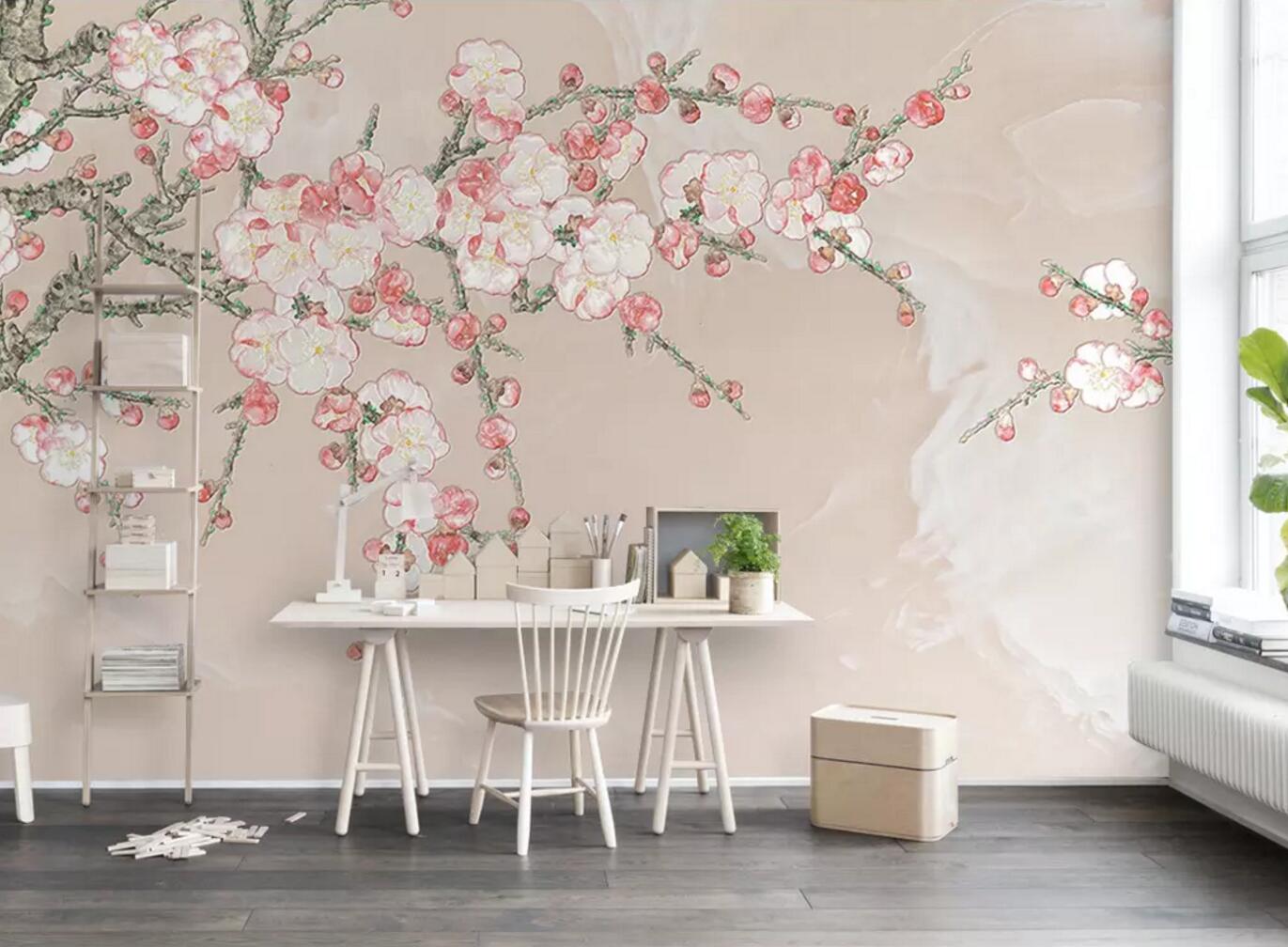 3D Plum Blossom WC371 Wall Murals