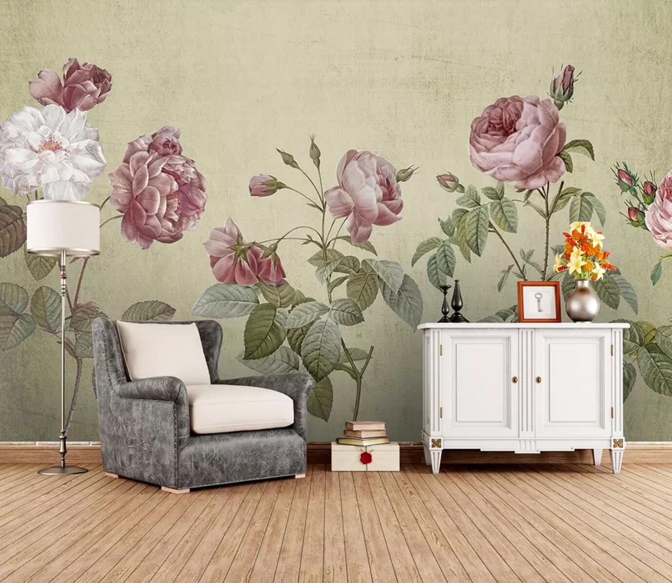 3D Big Peony WC724 Wall Murals