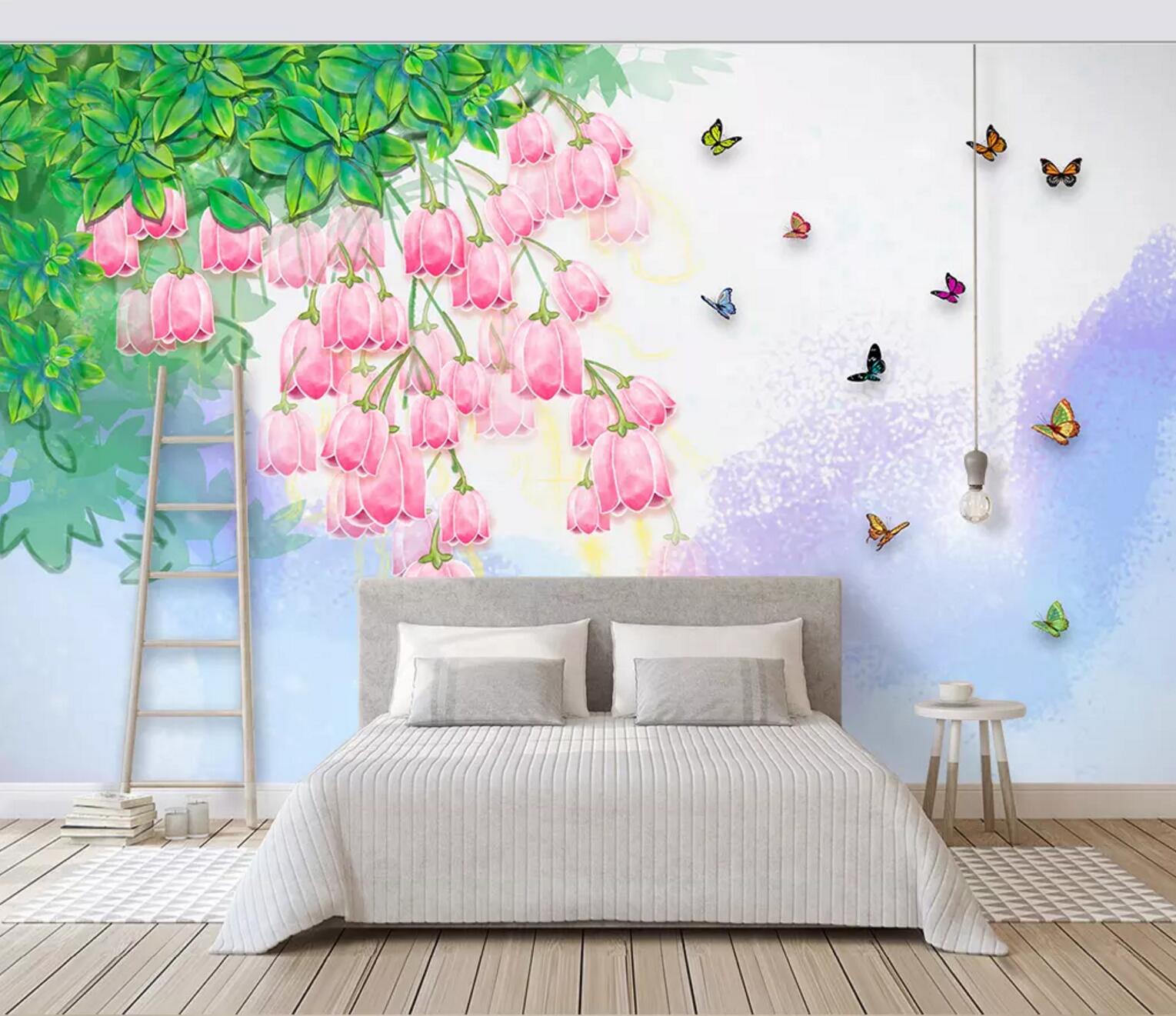 3D Color Flying Butterfly WC812 Wall Murals