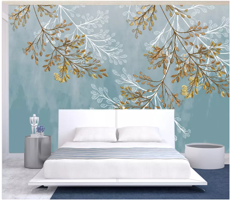 3D Leaves Floating 2189 Wall Murals