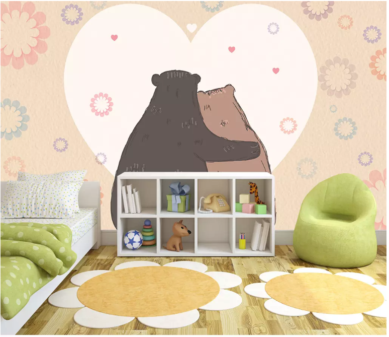 3D Love Bear 2184 Wall Murals