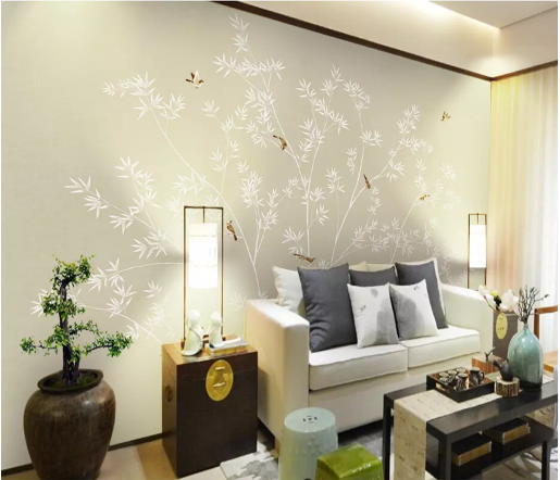 3D Bamboo Bird 2039 Wall Murals