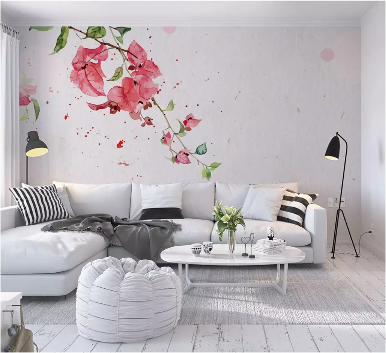 3D Red Flowers 2066 Wall Murals