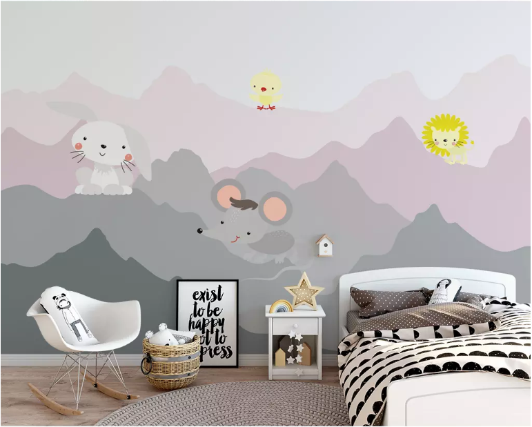 3D Animal Valley 2081 Wall Murals