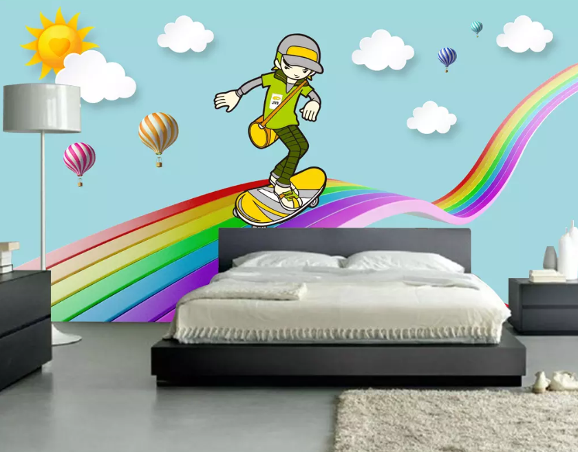 3D Rainbow Skateboard 1243 Wallpaper AJ Wallpaper 2 