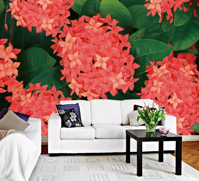 3D Red Flowers 2188 Wall Murals