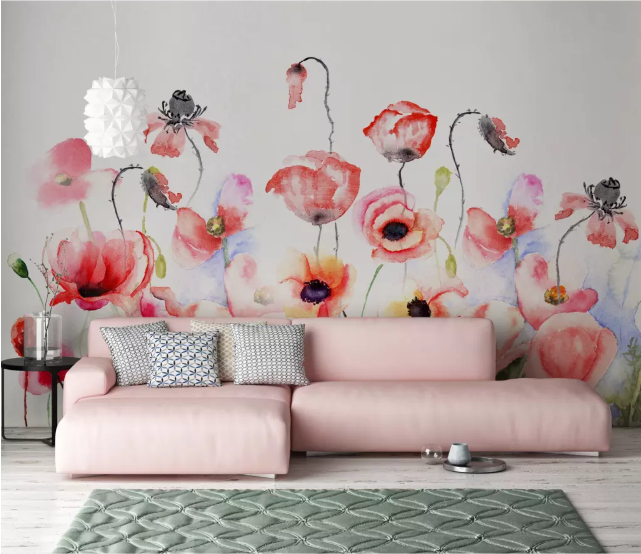 3D Red Flowers 2205 Wall Murals